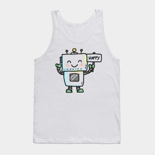 Cute Happy Robot Tank Top